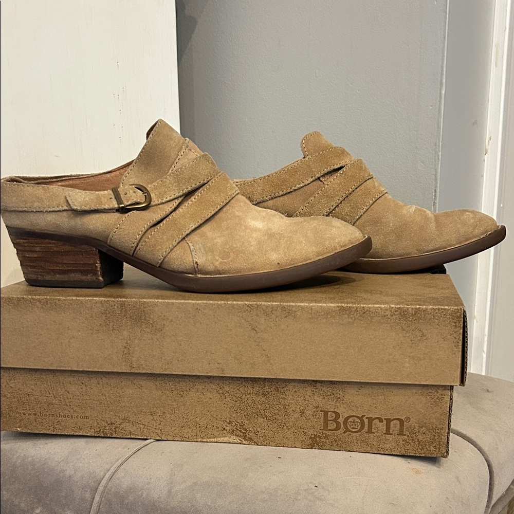 Born Women's Tan Suede Mules